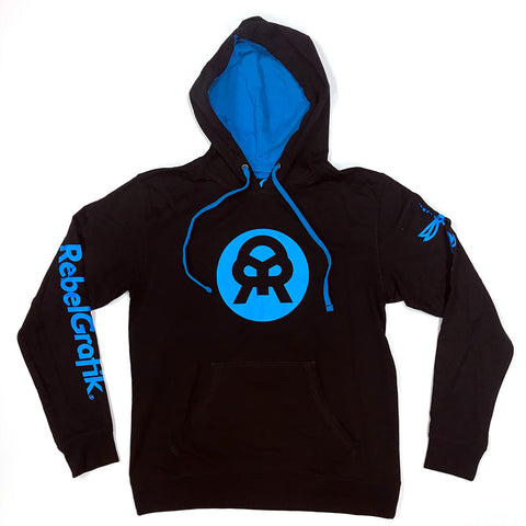 Hoodie Black Turquoise Classic Logo